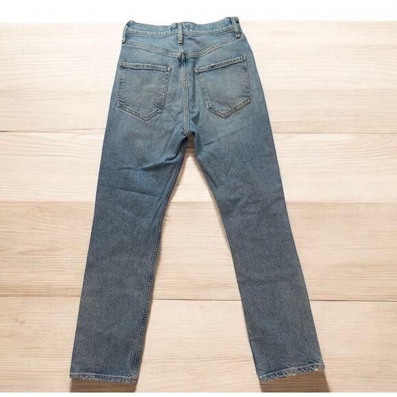 Agolde | high rise distressed cropped Riley in light wash | size 24 - Picture 3 of 8